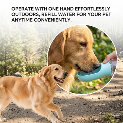 Portable 3-in-1 Leak-Proof Dog Water Bottle with Food Container and Built-In Waste Bag Dispenser, Includes 2 Rolls of 30 Waste Bags, Ideal for Travel, Walking, and Hiking (29cm x 7.5cm / 11.42in x 2.95in)
