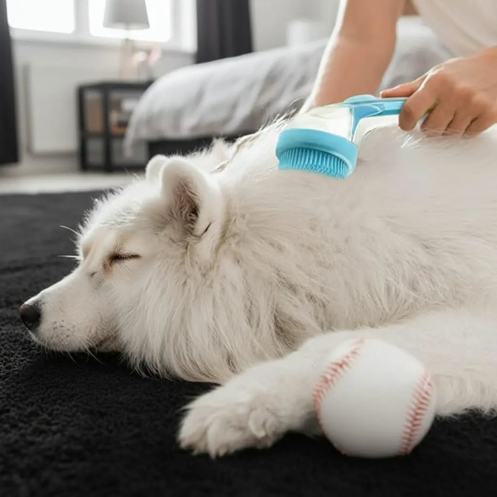 Pet Bath Brush with Soap Dispenser for Dogs and Cats