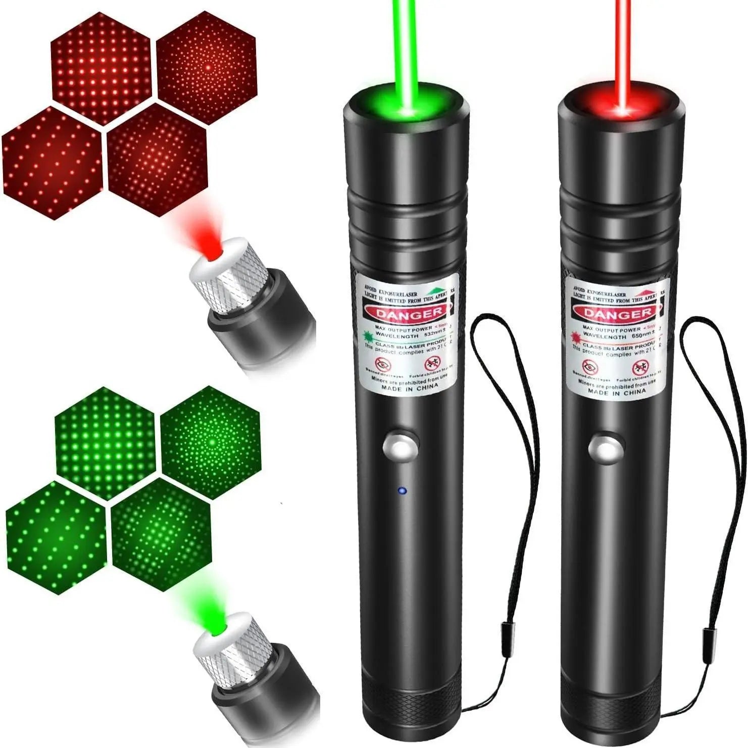 Rechargeable Green Laser Cat Toy and Long-Distance Line Light Flashlight for Pets, Presentations, and Outdoor Use