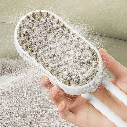 3-in-1 Steam Pet Grooming Brush for Cats & Dogs with Massage Function