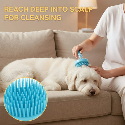 Pet Bath Brush with Soap Dispenser for Dogs and Cats