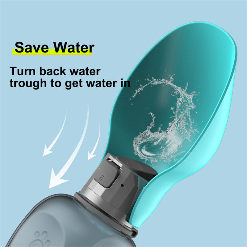 800ml Portable Leakproof Dog Water Bottle with Foldable Drinking Bowl