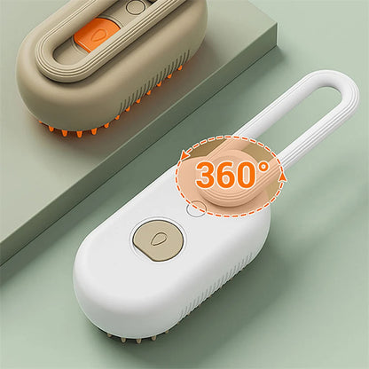 3-in-1 Steam Pet Grooming Brush for Cats & Dogs with Massage Function