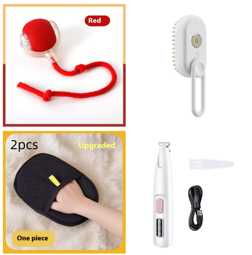 3-in-1 Steam Pet Grooming Brush for Cats & Dogs with Massage Function