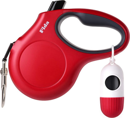 16ft Retractable Dog Leash with Poop Bag Dispenser & Reflective Tape