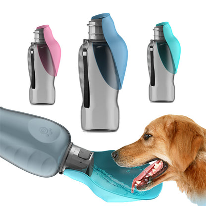 800ml Portable Leakproof Dog Water Bottle with Foldable Drinking Bowl