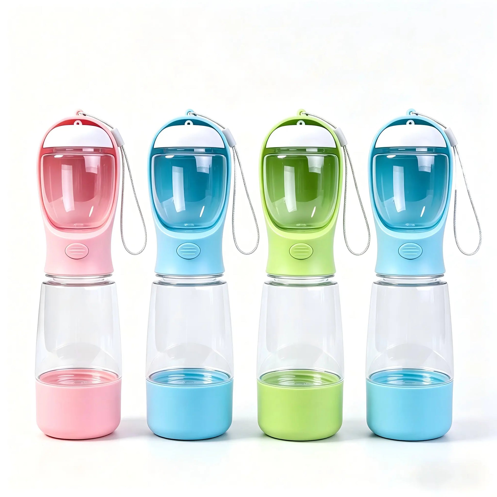 3-In-1 Portable Pet Water Bottle with Leak-Proof Storage & Built-In Poop Bag Dispenser. Ideal for Travel, Hiking and Outdoor Walks with Pets. Easy to Take Apart, Simple to Clean, Practical and Hassle-Free for Daily Outings. Dry Food Feeding