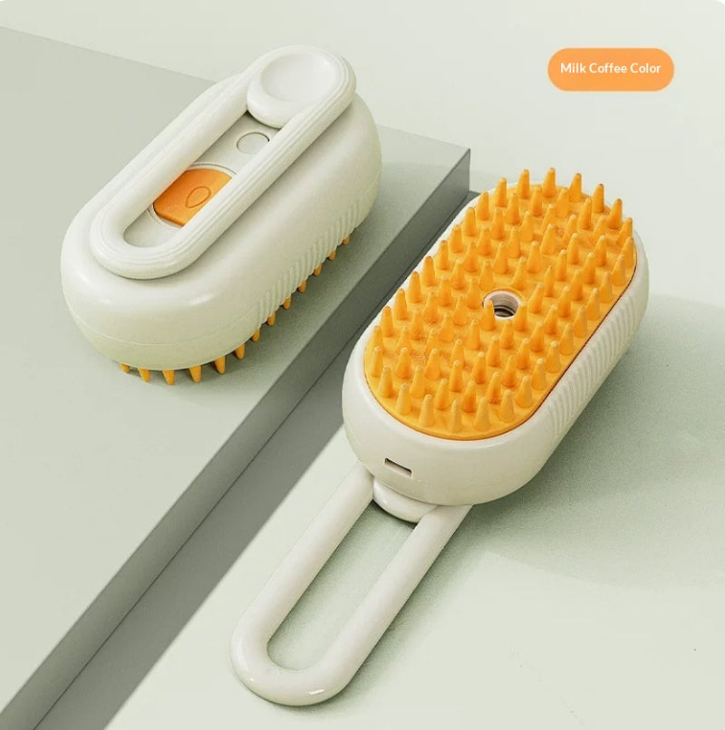 3-in-1 Steam Pet Grooming Brush for Cats & Dogs with Massage Function