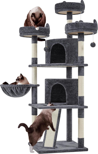 69" Multi-Level Cat Tree Tower with Condos, Scratching Posts & Perches