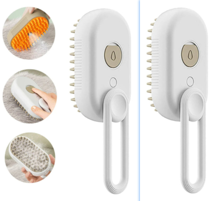 3-in-1 Steam Pet Grooming Brush for Cats & Dogs with Massage Function