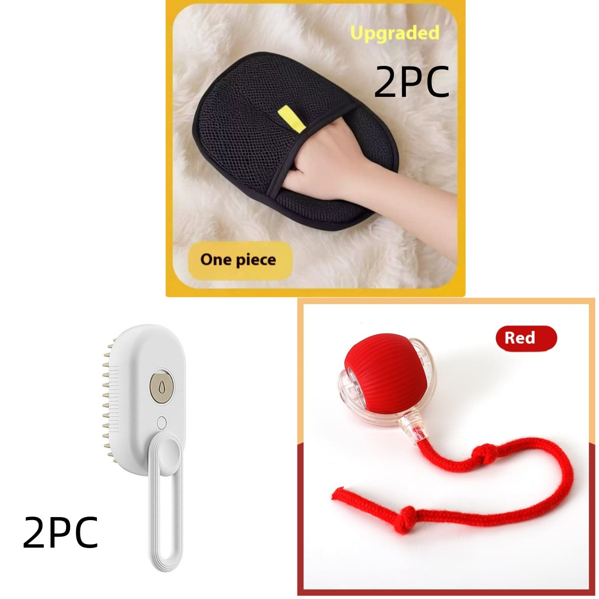 3-in-1 Steam Pet Grooming Brush for Cats & Dogs with Massage Function