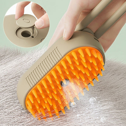 3-in-1 Steam Pet Grooming Brush for Cats & Dogs with Massage Function