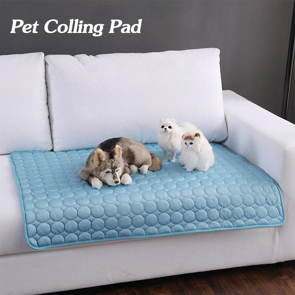 Cooling Ice Silk Pet Bed Mat for Dogs & Cats