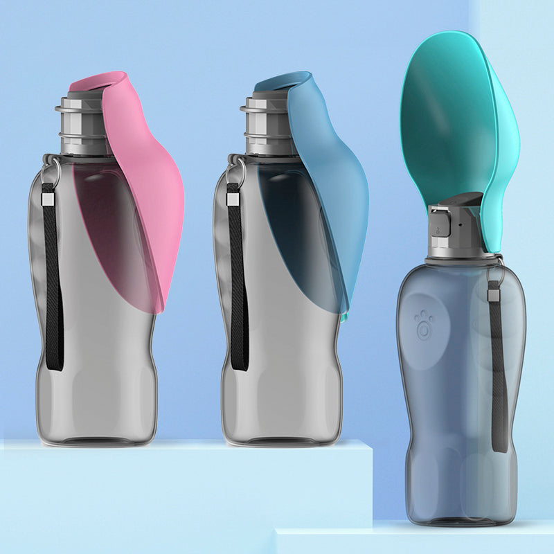 800ml Portable Leakproof Dog Water Bottle with Foldable Drinking Bowl