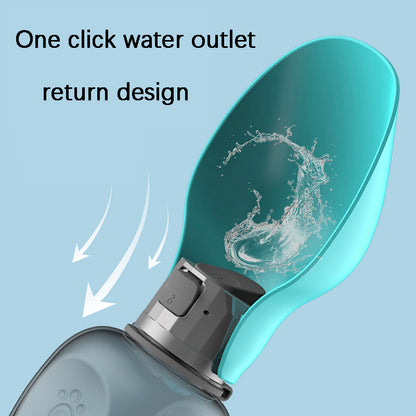 800ml Portable Leakproof Dog Water Bottle with Foldable Drinking Bowl
