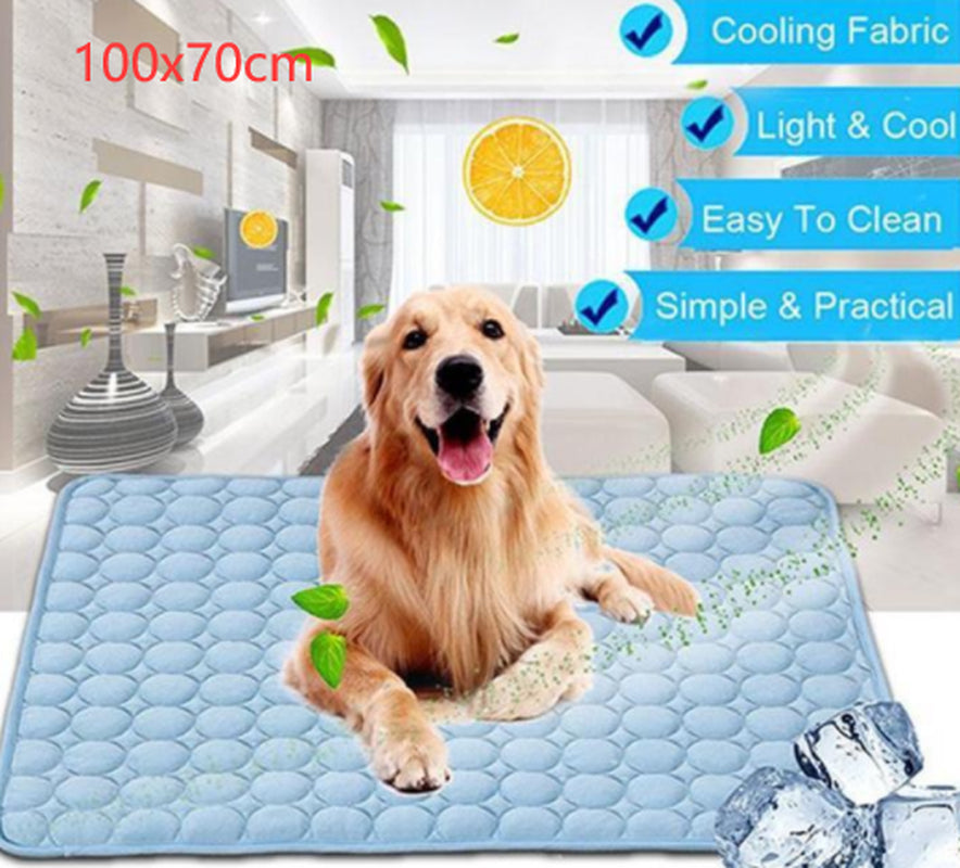 Cooling Ice Silk Pet Bed Mat for Dogs & Cats