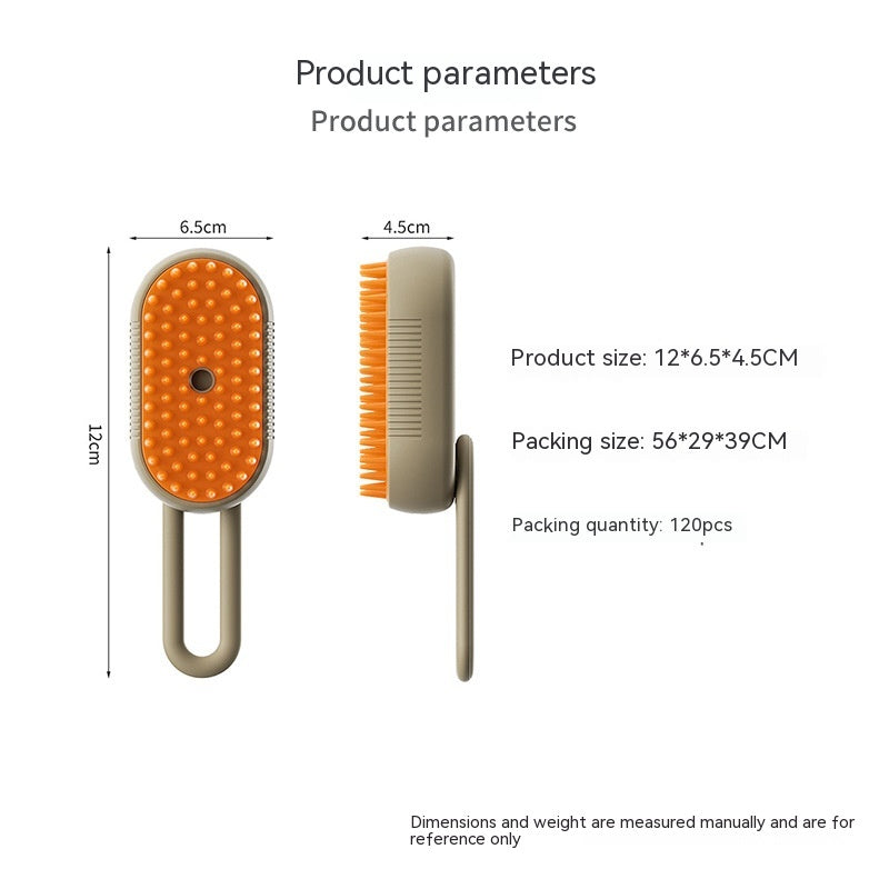 3-in-1 Steam Pet Grooming Brush for Cats & Dogs with Massage Function
