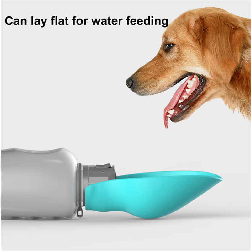 800ml Portable Leakproof Dog Water Bottle with Foldable Drinking Bowl